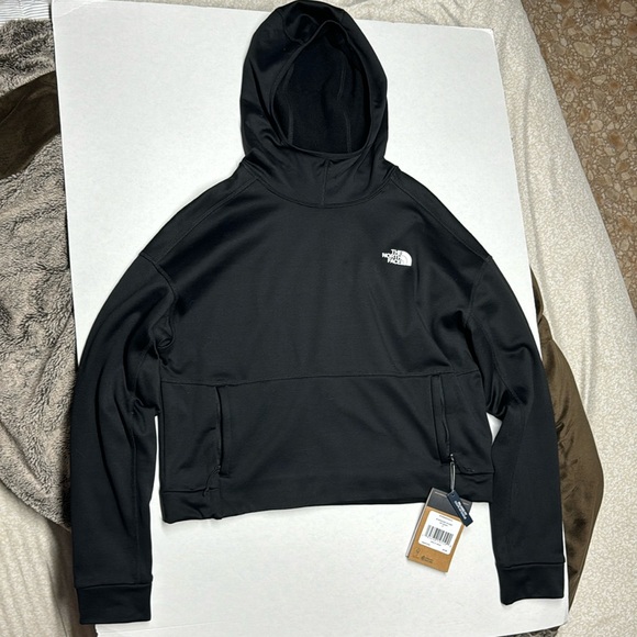 North Face Cropped Black Hoodie Small - Picture 1 of 8
